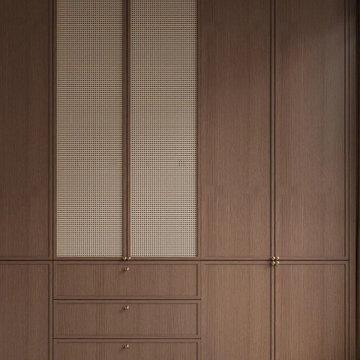 Check out this amazing wabi-sabi inspired rattan door wardrobe!
