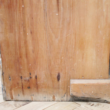 Antique Rustic Pine Wood 2 Part Cupboard