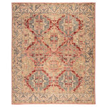 Jaipur Living - Jaipur Living Taryn Knotted Trellis Beige/Pink Area Rug, 7'10"x10'10" - The entrancing Inspirit collection marries globally inspired patterns with magical color palettes. The hand-knotted Taryn area rug features a contemporary colorway of pink, gray, and neutral beige for a feminine accent in chic living spaces. Crafted of durable wool, this intricate rug showcases a captivating diamond medallion and scrolling border design.