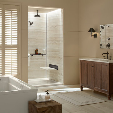 Modern Bathroom with Custom Showering by Kohler