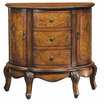 17th-Century Antique Replica Italian Wood Marquetry Hand-painted Console Table