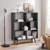 Modway Transmit 7-Shelf Wood Bookcase with Splayed Dowel Legs in Charcoal