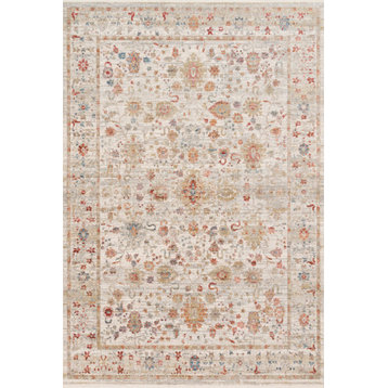Ivory Red Blue Rust Gold Claire Rug, 5'3"x7'9"