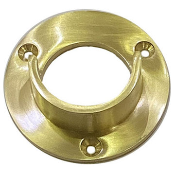 Brass Open End Flange With Set Screw, Satin Brass Lacquered