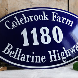French Style Porcelain Enameled Address Plaque - House Numbers