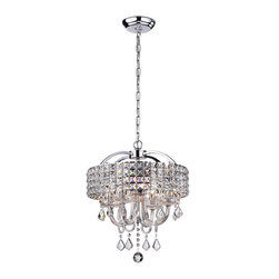 Anteron 4-Light Chrome Crystal Chandelier - Chandeliers