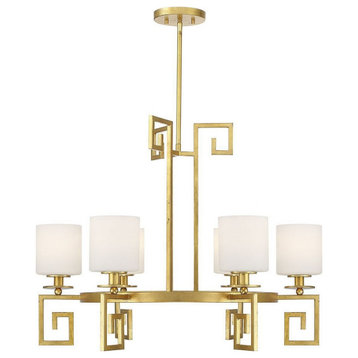 6 Light Chandelier In Modern Style-23 Inches Tall and 30 Inches Wide