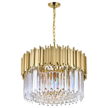 CWI LIGHTING 1112P24-7-169 7 Light Down Chandelier with Medallion Gold Finish