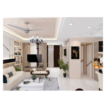 Elegant Living Room Interior Design by Custom Design Interiors