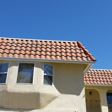 6 inch K-Style Gutters in Cerritos. Home has no Fascia Boards