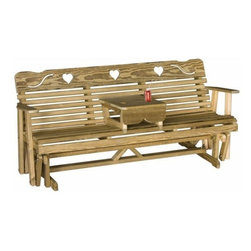 Cutout Heart Treated Patio Glider - Outdoor Gliders