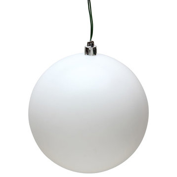 Vickerman N592511DMV 10" White Matte Ball Ornament