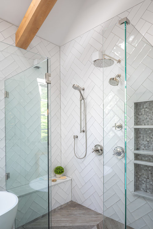 Double Herringbone Tile Size And Grout, What Size Subway Tile For Shower Walls