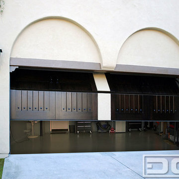 Mediterranean Style Garage Door in Clear Alder Wood | Action Shot 5 of 7