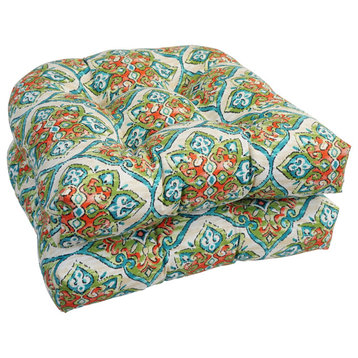 19" U-Shaped Dining Chair Cushions, Set of 2, Splendor Opal