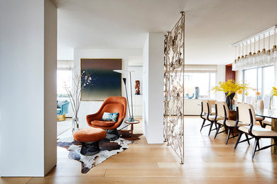 Trendy living room photo in New York