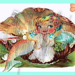Dolly Mermaid Baby Merbaby Quilting Fabric Block Applique - Products