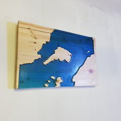 Mapped Wall Art: Keates Island, BC - Mixed Media Art