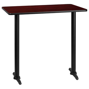 Flash 30'' x 42'' RectLaminate Table Top/5'' x 22'' Bar Table Bases, MH