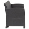 Dark Gray Faux Rattan Loveseat With All-Weather Light Gray Cushions