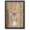 Christmas Deer 12x18 Black Framed Canvas