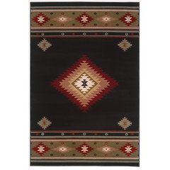 Bliss Rugs Transitional 5x7 Area Rug (5'1'' x 7'3'') Floral Aqua, Light Red Indoor Outdoor Rectangle Easy to Clean