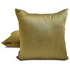 Art Silk Plain & Solid Set of 2, 26"x26" Throw Pillow Cover- Antique Gold Luxury