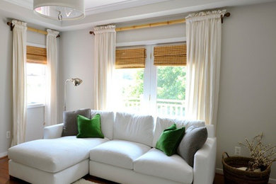 Inspiration for a transitional family room remodel in New York