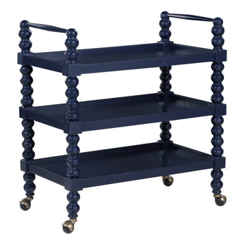 Averly 3-Shelf Multi Use Cart, Midnight Blue