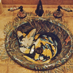 Roman Shower Design with Cats - Artwork