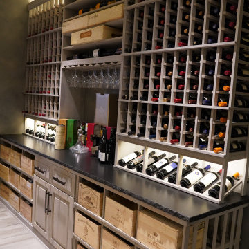 Custom Grey Wash Wine Cellar