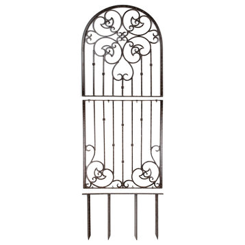 Large Garden Trellis, Wrought Iron Heavy Scroll Metal, Patio and Wall Decor