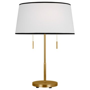 Ellison 2-Light Indoor Desk Lamp, Burnished Brass Gold
