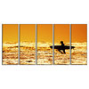 Framed Sunset Sea Photo Print, 5 Panels