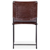 World Interiors Melbourne 19.5" Leather Dining Chairs in Dark Brown (Set of 2)