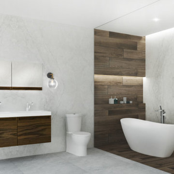 Contemporary Haven Bath Conceptual Rendering