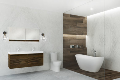 Example of a trendy bathroom design in Toronto