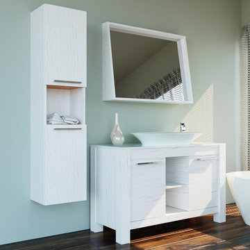Pageo 48 inch Wall Mounted Bathroom Vanity with Vessel Sink