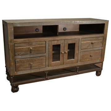 Greenview 62" Forged Iron Base TV Stand