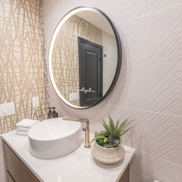 Contemporary Primary and Hall Bath Remodels with Hotel-Inspired Design