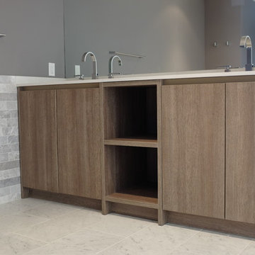 Modern Handle-less Bathroom Vanity in Santa Monica, CA