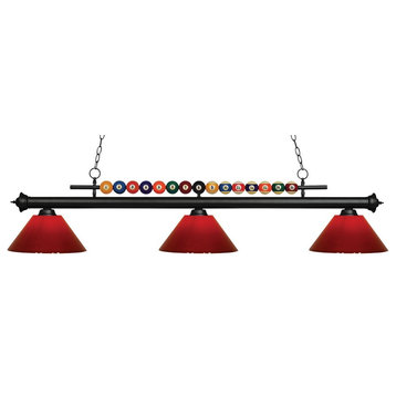 -3 Light Island/Billiard in Billiard Style-16 Inches Wide by 15 Inches High