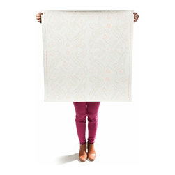 Salad Days :: Straw and Gloaming Neon Orange on Cream - Home Decor