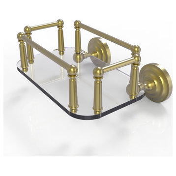 Que New Wall Mounted Glass Guest Towel Tray, Satin Brass