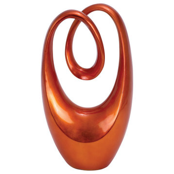 Contemporary Orange Polystone Sculpture 49782