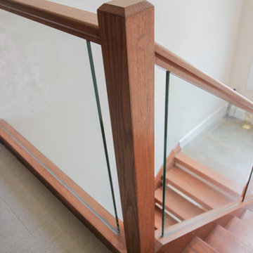 Project #78 | Modern Wood Staircase with Glass Panels