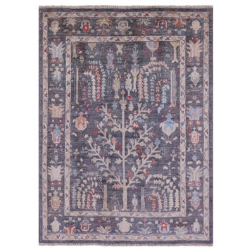 Hand Knotted Turkish Oushak Wool Rug 4' 11" X 6' 7" - Q9598
