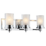 Hardware House - Hardware House Avalon Collection Light Wall or Vanity Fixture, 3 Light - This striking polished chrome 3-light bathroom light from hardware house will illuminate a bathroom with contemporary style. 3-Light Wall and Bath Fixture. Comes with cleanr and frosted glass. Uses three 60-Watt medium base bulbs.