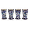Blue Bajio, Set of 4 Ceramic Shot Glasses, Mexico