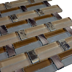 Glossy Light and Dark Brown, Blue & Brown Marble & Silver Aluminum Authentic Gla - Home Accessories & Decor
